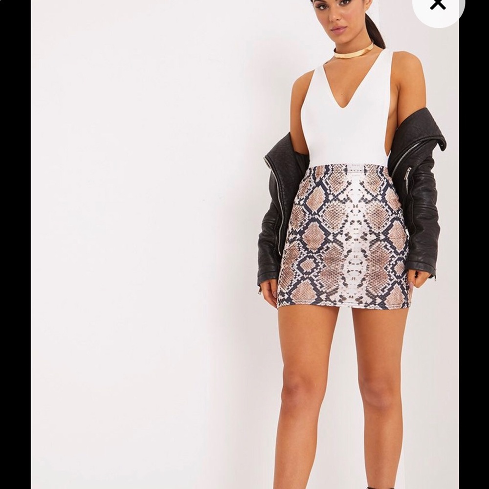 Snake print mini skirt